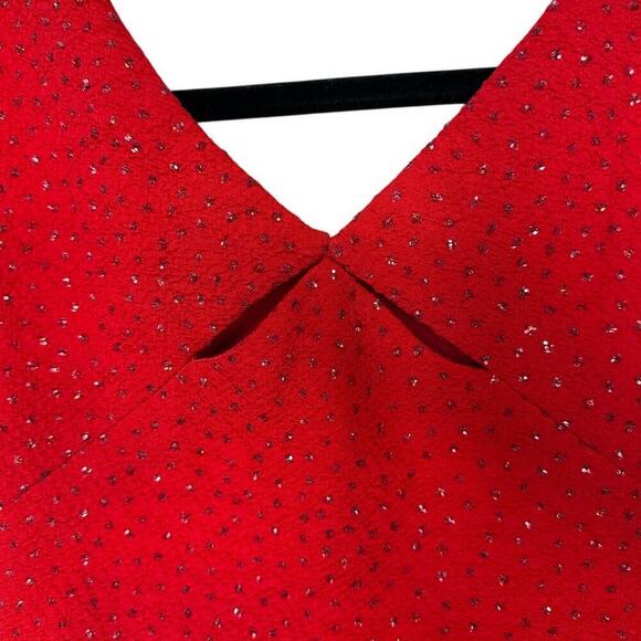 David Warren Petites Beautiful Red Sparkle Sleeveless Minin Dress Size 2P - Picture 4 of 7